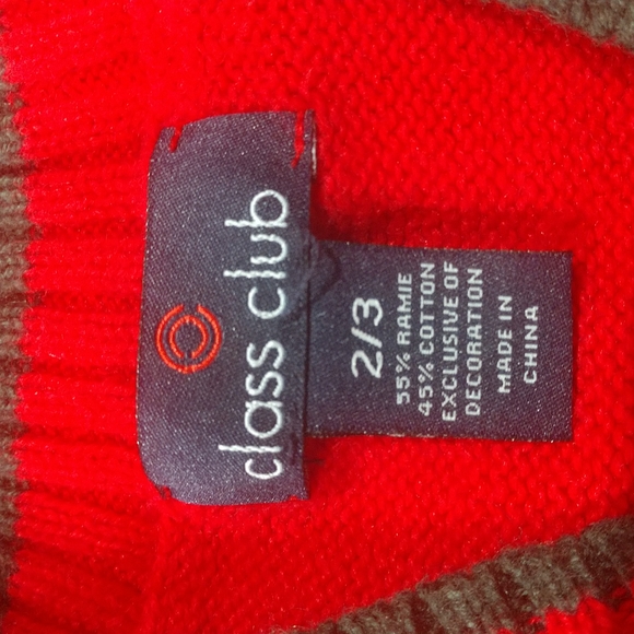 2/$15 Reindeer Christmas Class Club Sweater Vest Size 2/3T - Picture 4 of 5